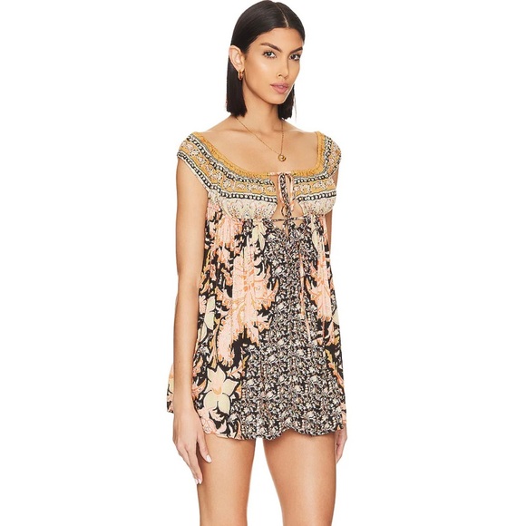 NEW Free People Bali Mariposa Slip Dress In Black Combo - Picture 11 of 15